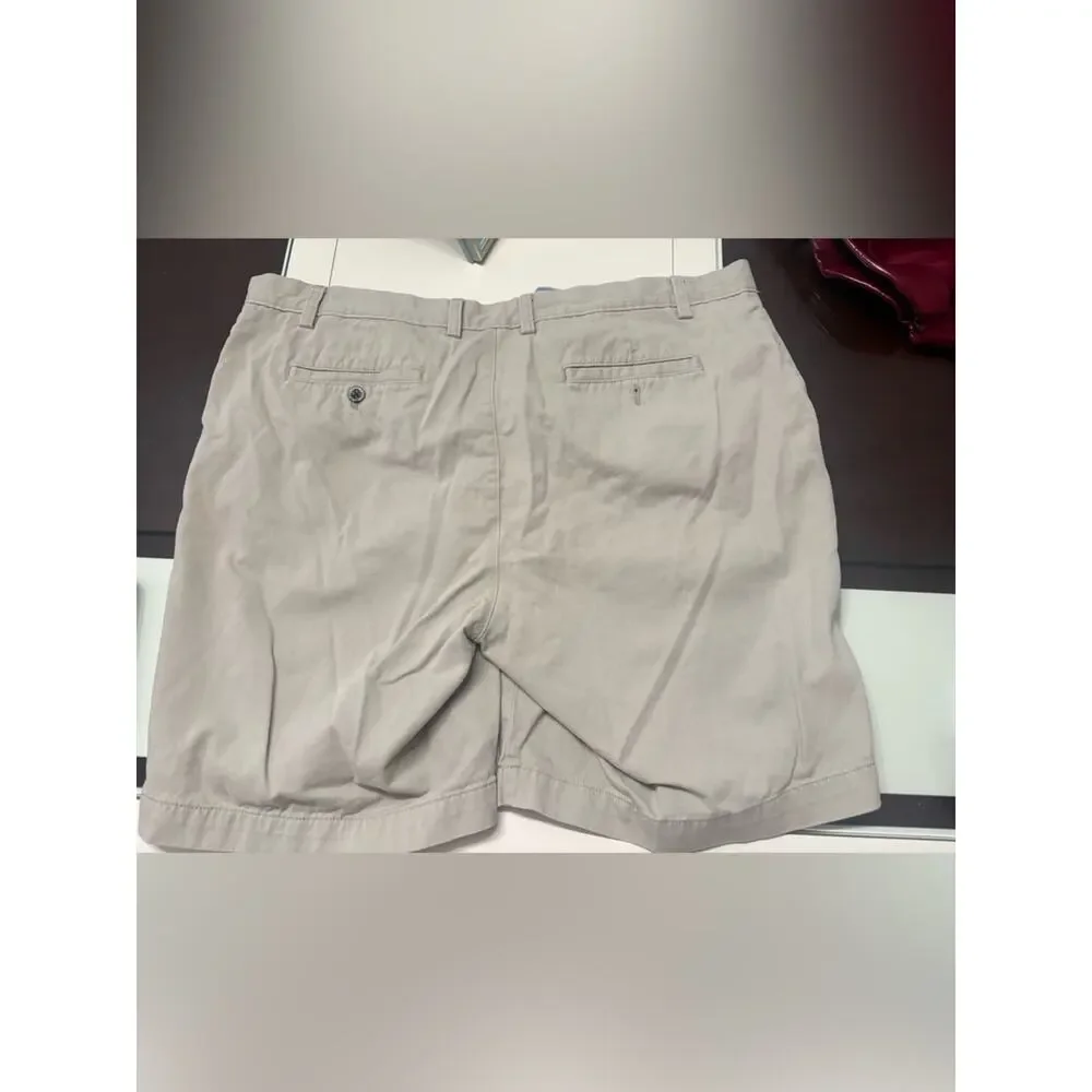Amazon Essentials Khaki Chino Shorts Men’s 36 Beige Casual Flat Front